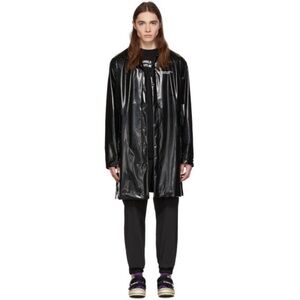 Palm Angels Black waterproof Raincoat 48 S